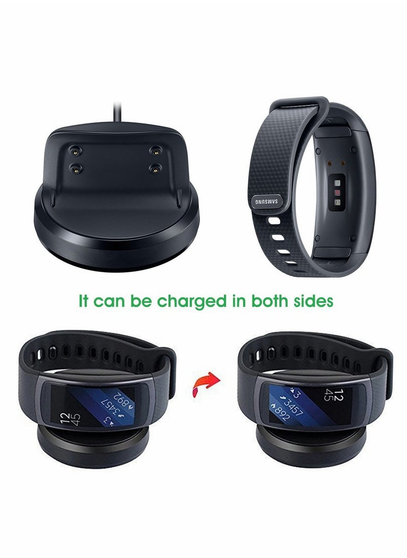 Excefore - Charger for Gear Fit 2, Replacement USB Charging Dock Cradle Cable Samsung Fit2 Pro SM-R365 SM-R360 (Black) - Image 1
