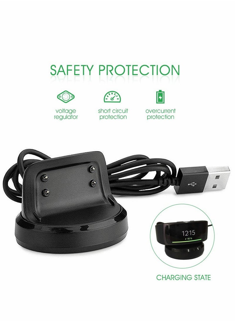 Excefore - Charger for Gear Fit 2, Replacement USB Charging Dock Cradle Cable Samsung Fit2 Pro SM-R365 SM-R360 (Black) - Image 1