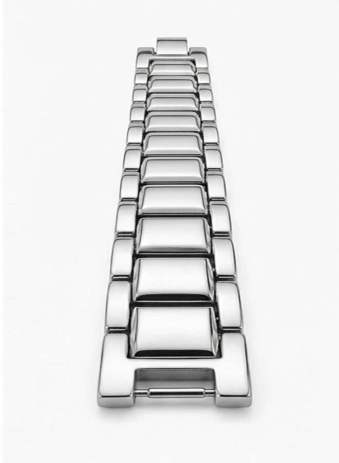 RUVEE Stainless Steel Titanium Plated Italian Style Design Dual Tone Plated Germanium & Magnetic Ion Bracelet for Men & Women (Silver) - Image 5