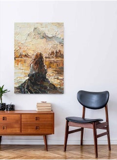 LOWHA Framed Canvas Wall Art Stretched Over Wooden Frame, Waiting Girl  Painting, For Home, Living Room, Office Decor  - Image 1