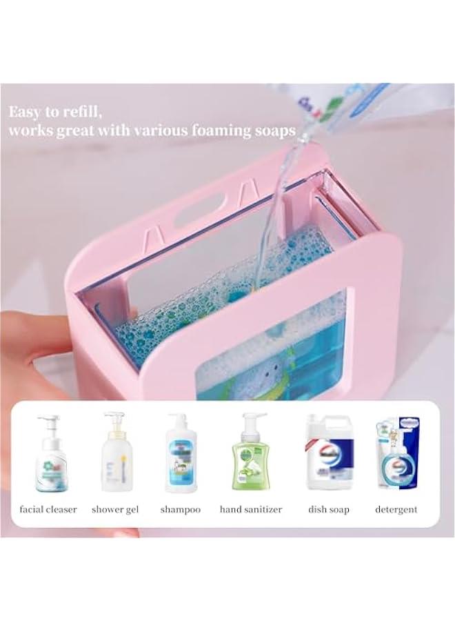 Kids Automatic Soap Dispenser - Lovely Foam Soap Dispenser for School Bathroom Kitchen Office,Waterproof USB Rechargeable Hand-Free 13.5oz Soap Dispenser Children Birthday Gift, Yellow Cat  - Image 4