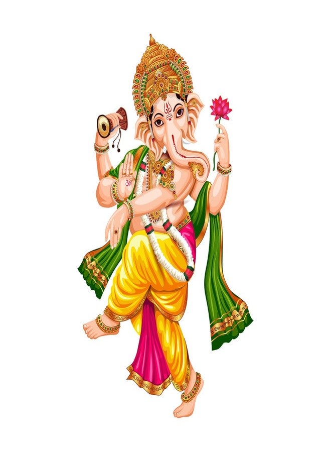 Merical Dancing Ganesha| Size 70 X 47Cms | Wall Stickers for Home, Hall, Bedroom, Kitchen and Living Room - Image 4