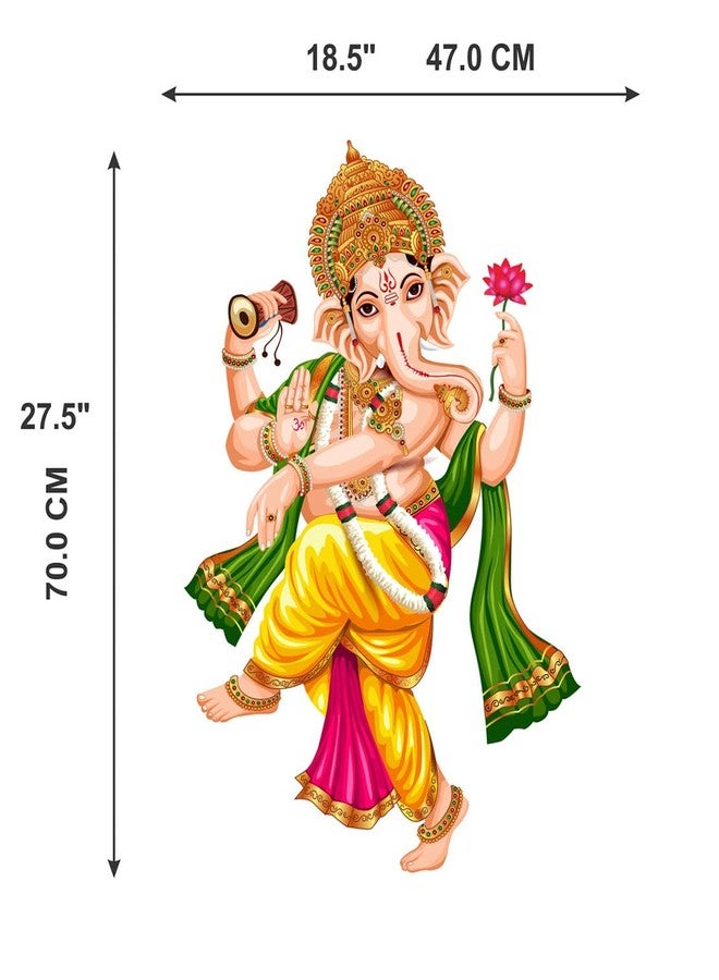 Merical Dancing Ganesha| Size 70 X 47Cms | Wall Stickers for Home, Hall, Bedroom, Kitchen and Living Room - Image 5