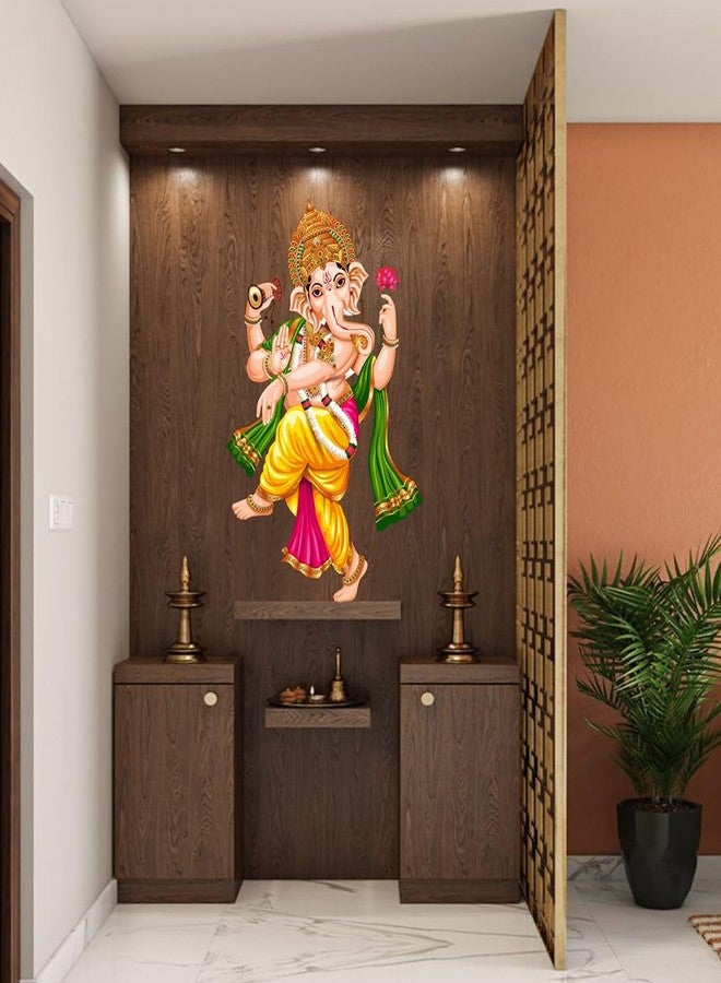 Merical Dancing Ganesha| Size 70 X 47Cms | Wall Stickers for Home, Hall, Bedroom, Kitchen and Living Room - Image 2