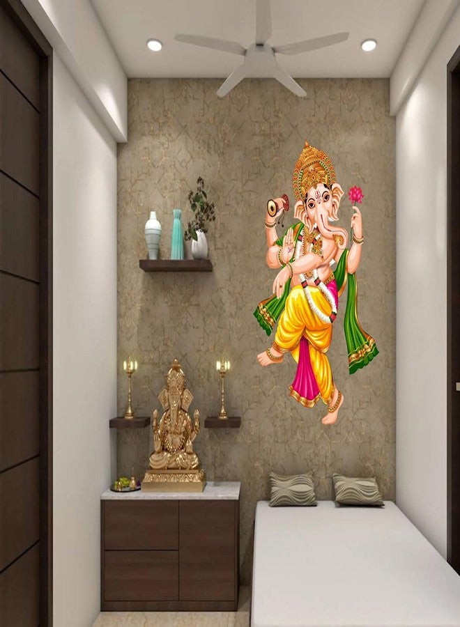 Merical Dancing Ganesha| Size 70 X 47Cms | Wall Stickers for Home, Hall, Bedroom, Kitchen and Living Room - Image 3