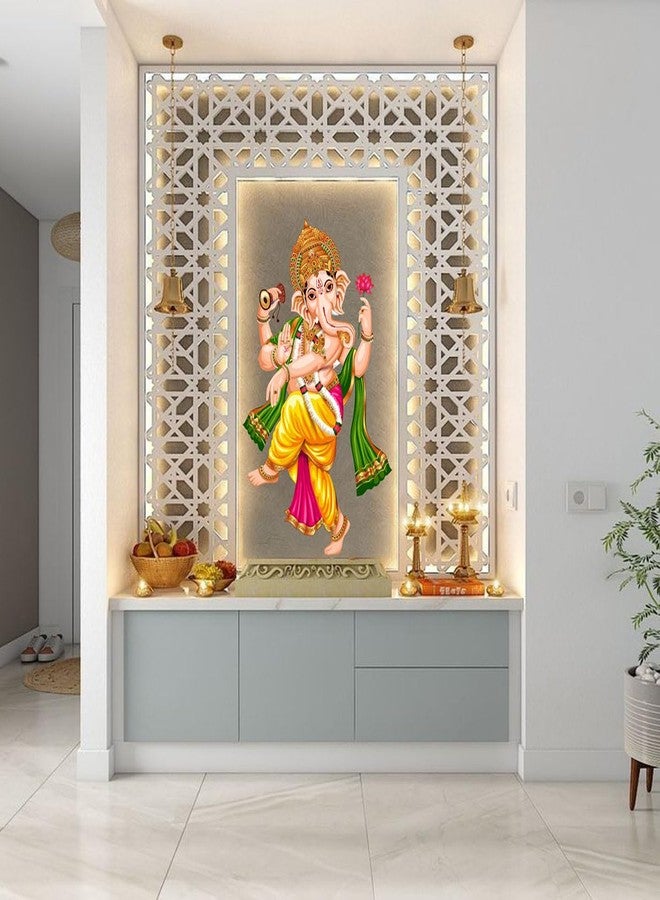 Merical Dancing Ganesha| Size 70 X 47Cms | Wall Stickers for Home, Hall, Bedroom, Kitchen and Living Room - Image 1