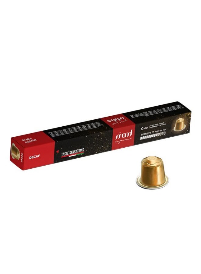 Decaf Nespresso Compatible Aluminium Coffee Capsules (10 Capsules)