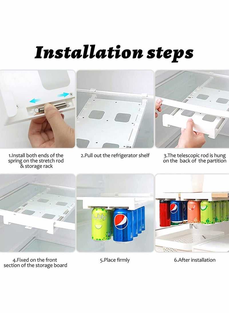 KASTWAVE 2 Pcs Hanging Soda Organizer, Hanging Can Dispenser for Soda Seltzer for Refrigerator More 50% Space Save Fridge Organizer, Soda Fridge Storage, 8 Standard Cans Pop Soda Can Beverage Holder Storage - Image 4