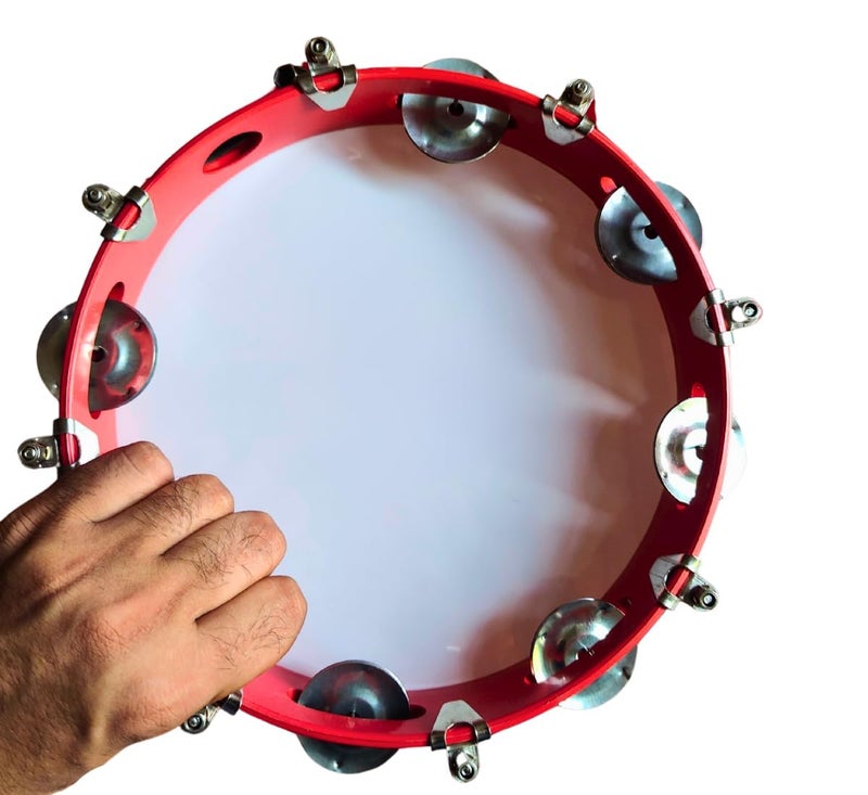 AOKO طبلية / دافلي ألياف - آلة موسيقية إيقاعية يدوية (بيضاء، 10 بوصة) - Image 3