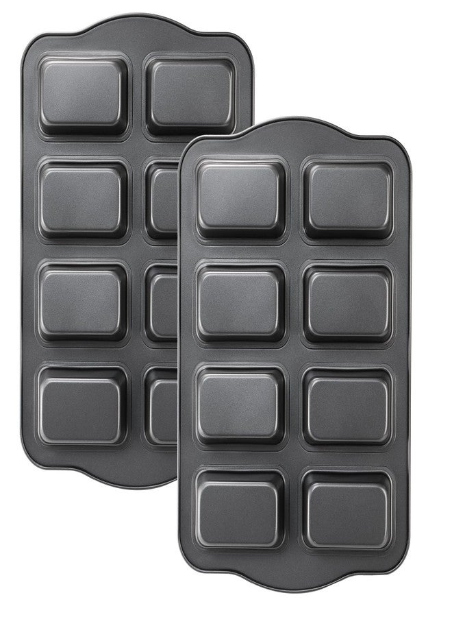 Lawei 2 Pack 8 Cavity Mini Loaf Pan, Non-Stick Small Bread Loaf Pans, Rectangle Carbon Steel Baking Loaf Pans for Corn Bread, Little Banana Breads, Cheesecake, Mini Brownie Pan - Image 3