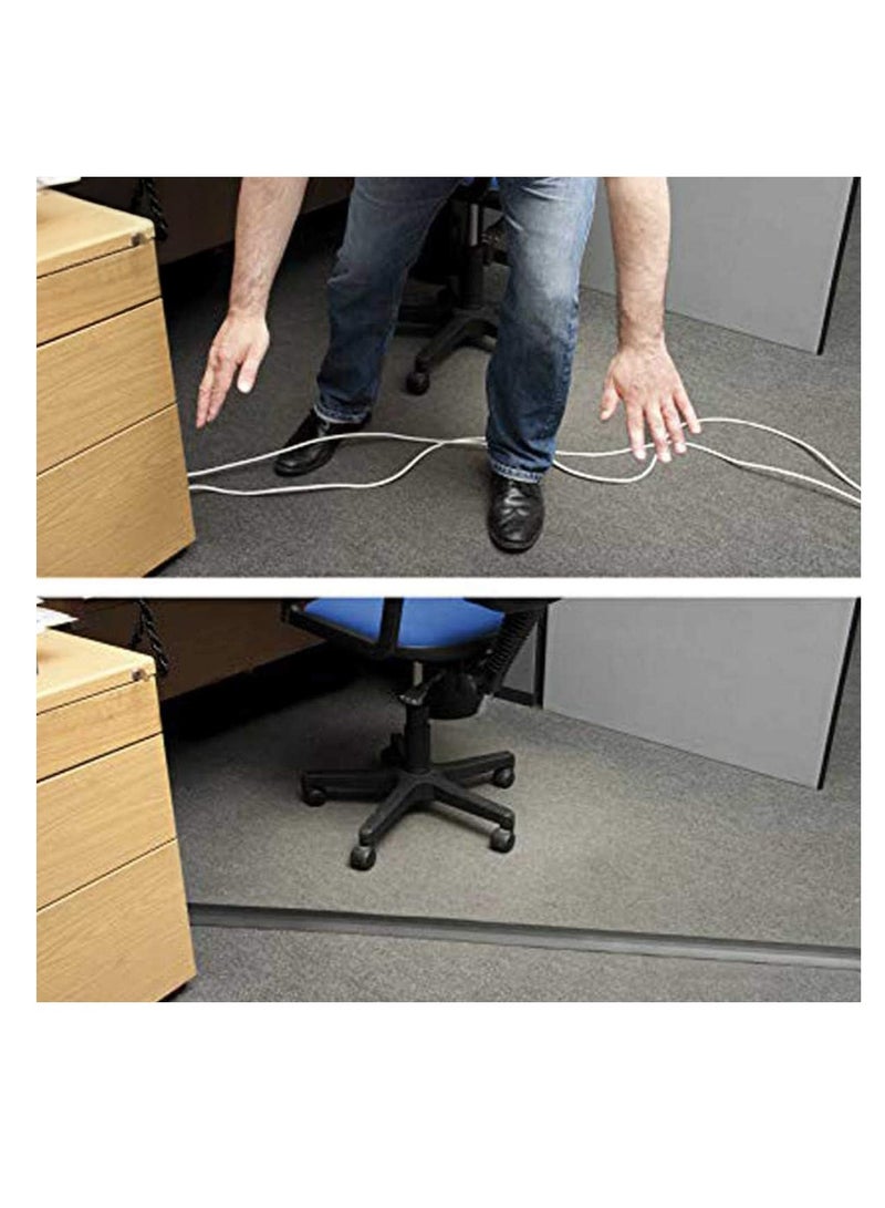 1 Meter Pvc Floor Trunking With Self Adhesive Red Sticker Wall Cord Cover Cable Concealer On-Wall Wire Cover Paintable Cable Management - Pack Of 2 (White, 10X35) - Image 5