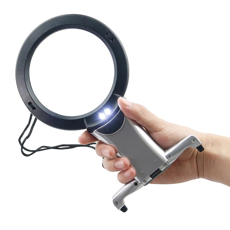 ARSUK Neck and Desk Magnifier  Lightweight Magnifying Glass for Reading Sewing Hobbies  High Clarity 2X Lens with 6X Spot Magnifier  Adjustable Stand for Seniors Crafters and DIY Projects