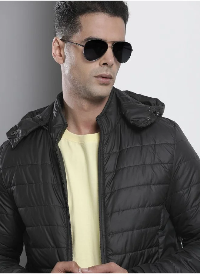 شركة المرآب الهندية Men Slim Fit Solid Puffer Jackets