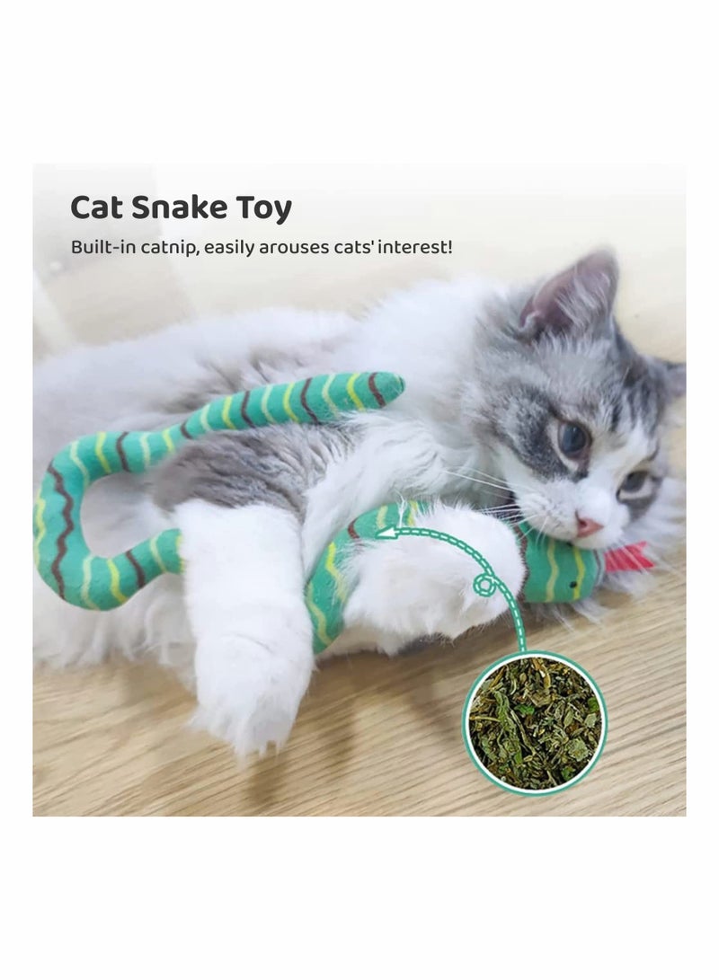 Interactive Catnip Plush Snake Toys for Kittens Chew Play Teething Gifts Cute Indoor Fun - Image 1