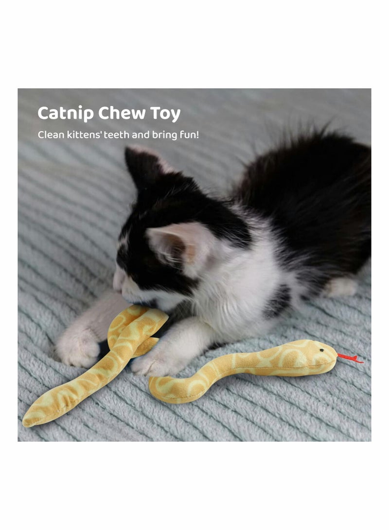 Interactive Catnip Plush Snake Toys for Kittens Chew Play Teething Gifts Cute Indoor Fun - Image 3