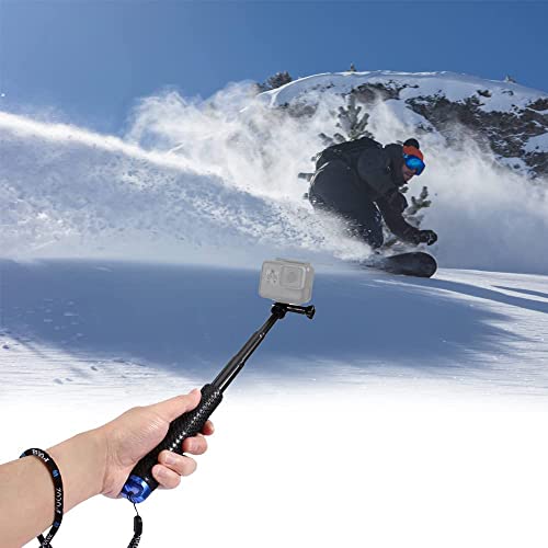 VVHOOY Selfie Stick Extendable 11.25-37inch Handheld Aluminum Telescopic Pole Monopod Compatible with AKASO EK7000,Brave 4,V50,Gopro Hero 13 12 11 10 9 8,DJI Osmo,Dragon Touch,ODDV Action Camera - Image 3