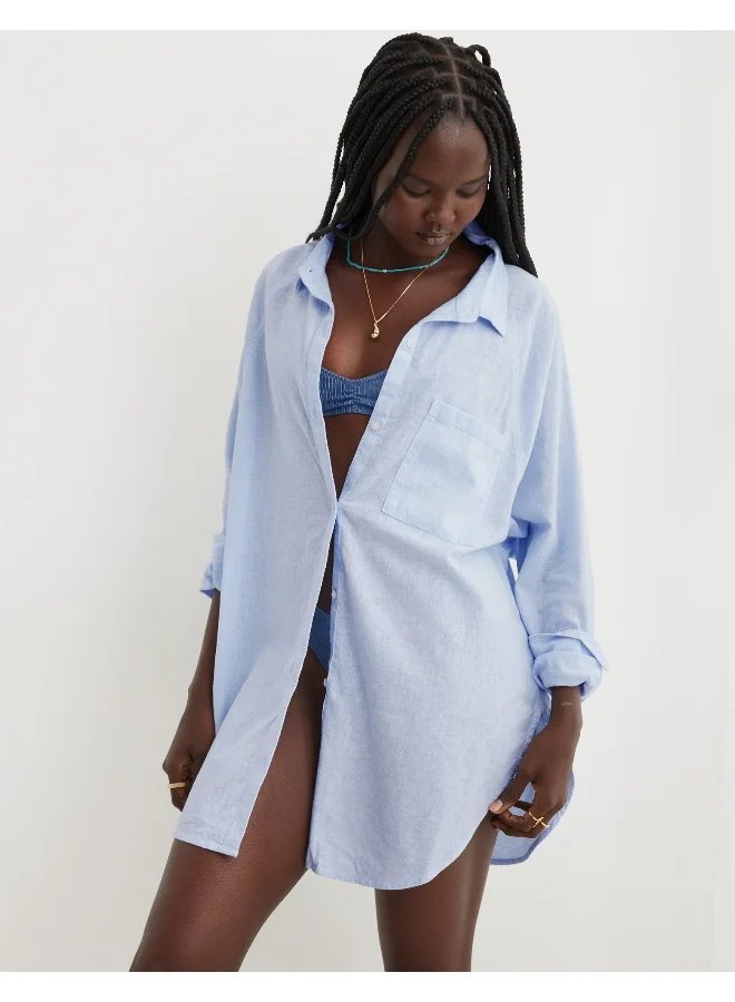 Aerie Blend Cover Button Down Shirt