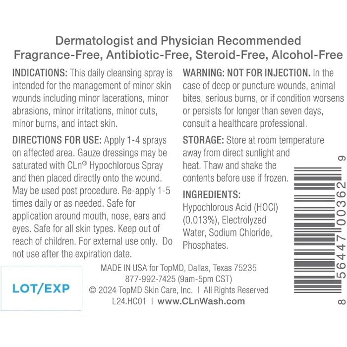 CLn® Hypochlorous Spray - Daily Cleansing Spray to Manage Minor Skin Cuts and Lacerations Without Alcohol, Antibiotics, Steroids or Fragrance, 3 fl. oz. - Image 2