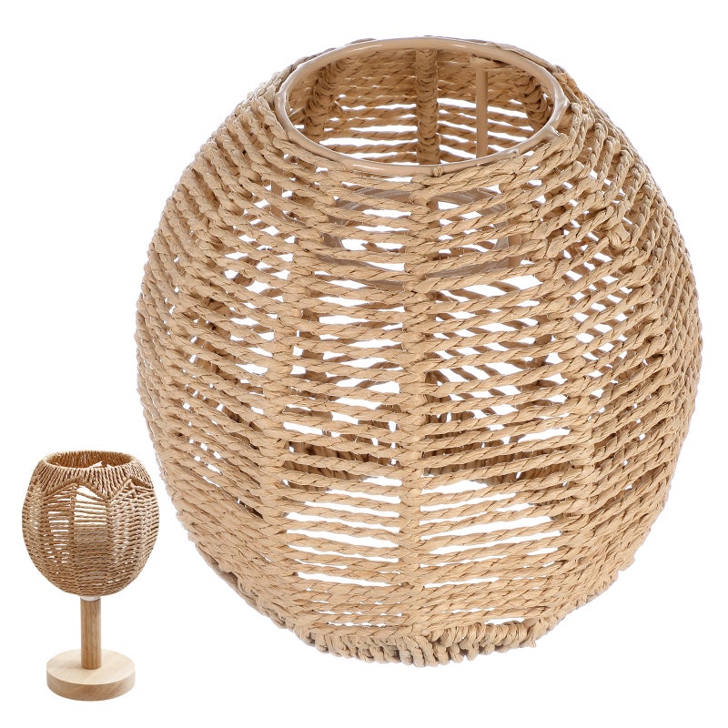 Lampshades for Floor Lamps, Handwoven Rattan Design, Elegant Home Decor - Image 3