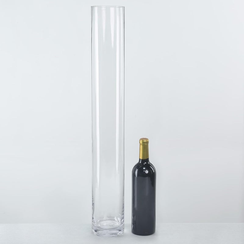 CYS EXCEL Glass Cylinder Vase Floating Candle Holder Flower Vase Decorative Centerpiece for Home or Wedding 10.2 cm Wide x 71.1 cm Tall Pack of 1 - Image 3