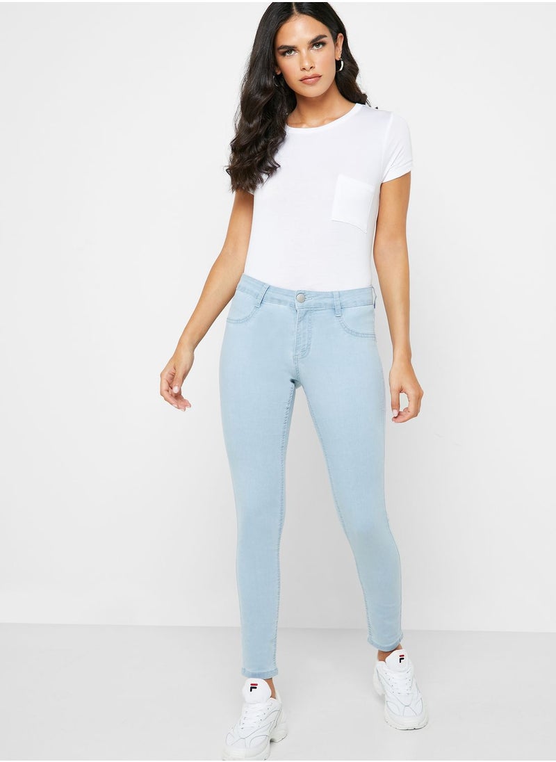 Cotton On Mid Rise Bleached Jeggings  - Image 1
