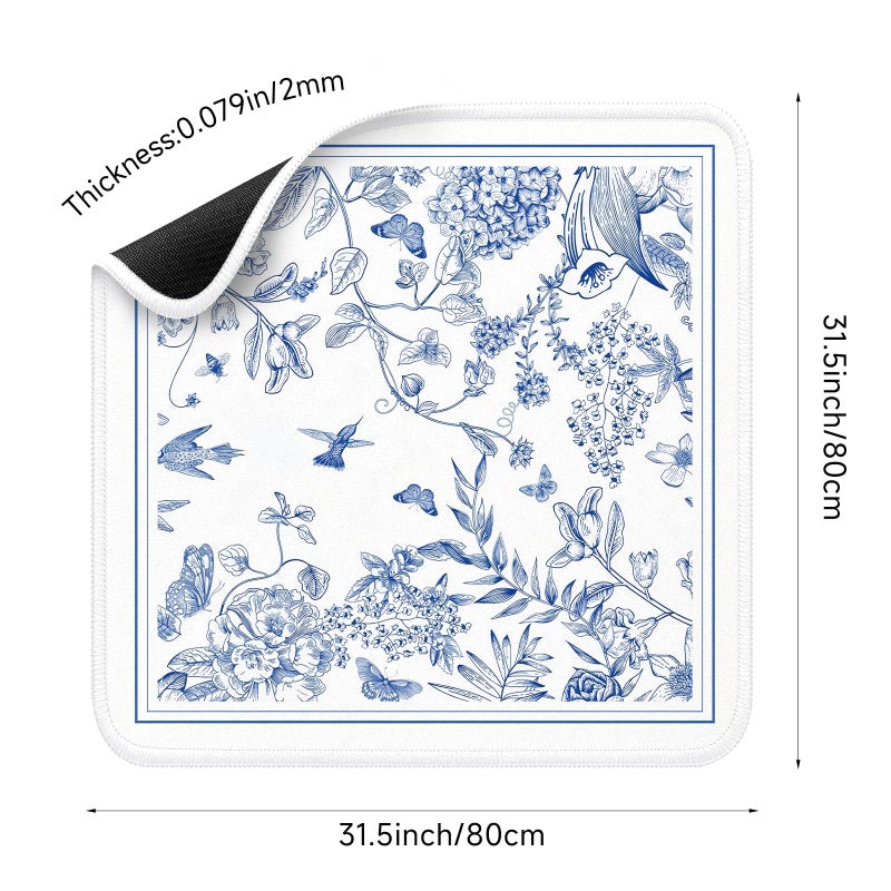 molovsiny Mahjong Mat for Table, Durable Mahjong Table Cover with Unique Design, Premium Mahjong Accessories, Perfect Mahjong Gifts for Women, Game Mat for Mahjong and Board Game Enthusiasts (Blue Reverie) - Image 2