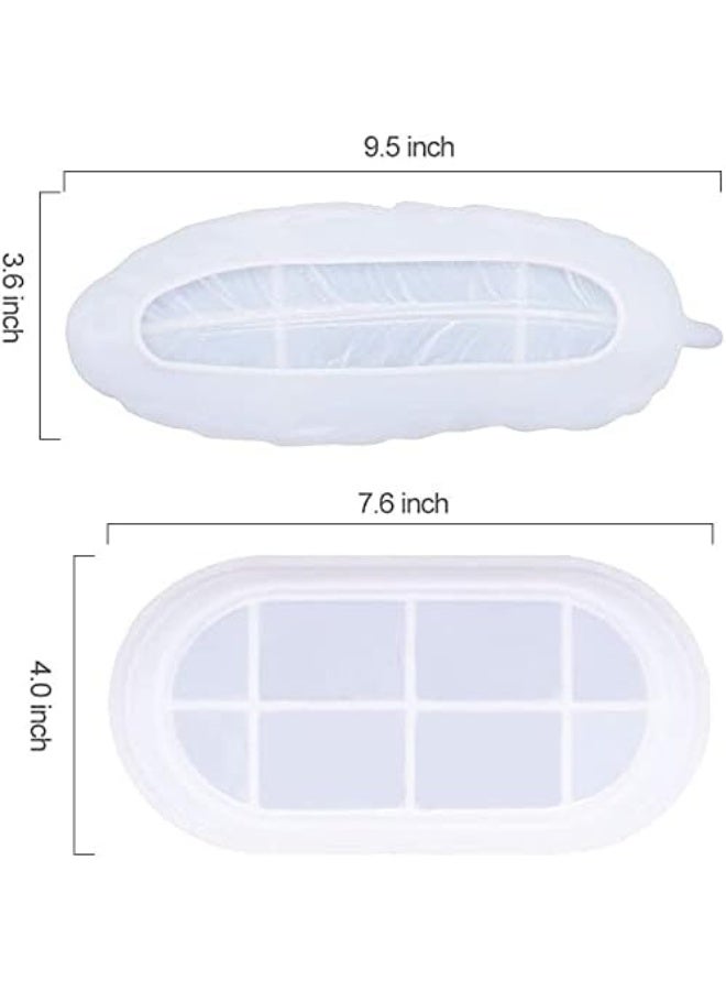 ChicAbode 2 PCS Resin Molds, Feather Jewelry Soap Dish Silicone Casting Tray Molds with Gold Leaf for DIY Craft Tray, Ring Holders,Candle, Home Decoration - Image 5