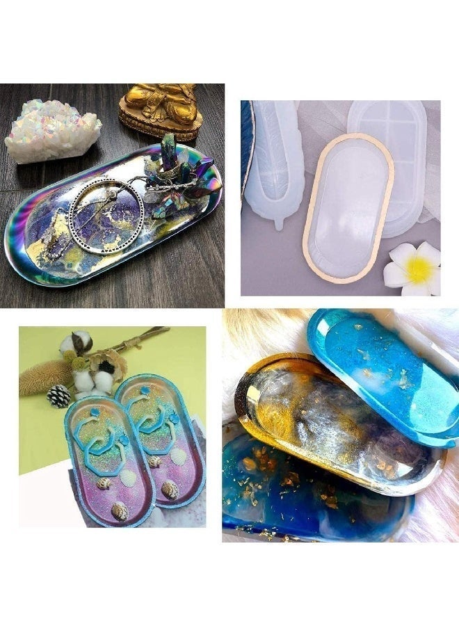 ChicAbode 2 PCS Resin Molds, Feather Jewelry Soap Dish Silicone Casting Tray Molds with Gold Leaf for DIY Craft Tray, Ring Holders,Candle, Home Decoration - Image 3