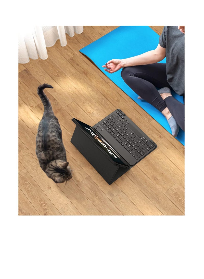 Generic Case for iPad 10.9-inch 10th Generation 2022, iPad 10th Generation Case with pencil holder, Smart Protective Cover with Detachable Bluetooth Keyboard for Latest iPad 10th Gen 10.9" 2022 Black  - Image 3