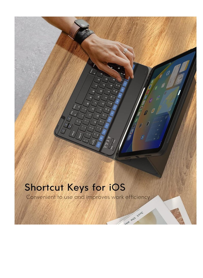 Generic Case for iPad 10.9-inch 10th Generation 2022, iPad 10th Generation Case with pencil holder, Smart Protective Cover with Detachable Bluetooth Keyboard for Latest iPad 10th Gen 10.9" 2022 Black  - Image 5