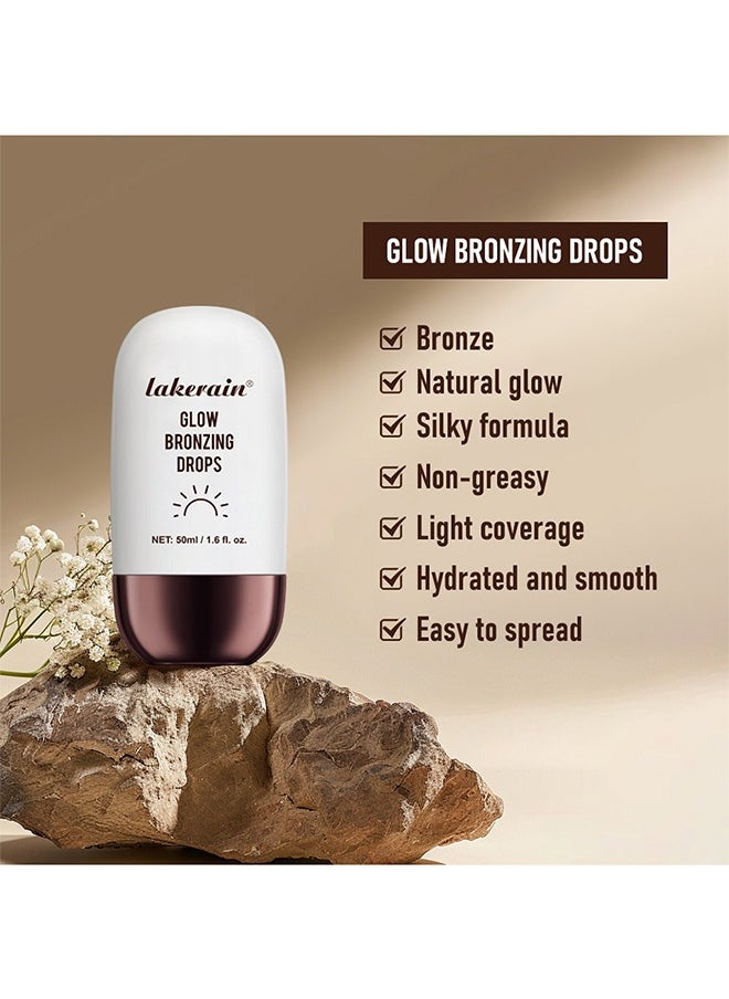 lakerain Glow Bronzing Drops,Super Glow Face Bronzing Drops, Liquid Bronzing Drops for Face & Skin, Natural Sun Kissed Bronzing Drops, Natural Glow Foundation Enhancer #04 Rich Bronze Glow  - Image 4