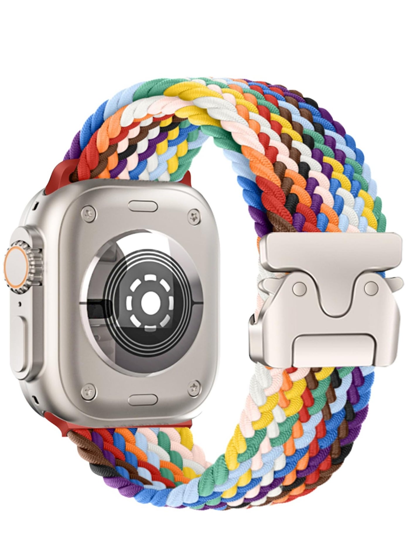Compatible for Apple Watch Band 42mm 41mm 40mm 38mm Elastic Nylon Braided Secure & Comfortable Stretchy Strap for Women Men,Parachute Buckle Bands for iWatch Series 11 10 9 8 7 6 5 4 3 SE Denim