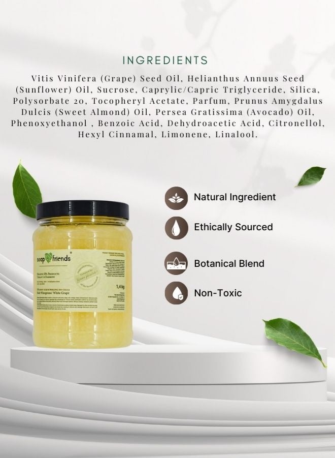 الصابون والأصدقاء مقشر الجسم الطبيعي برائحة العنب الأبيض من سوب آند فريندز - 1.4 كجم - Image 3