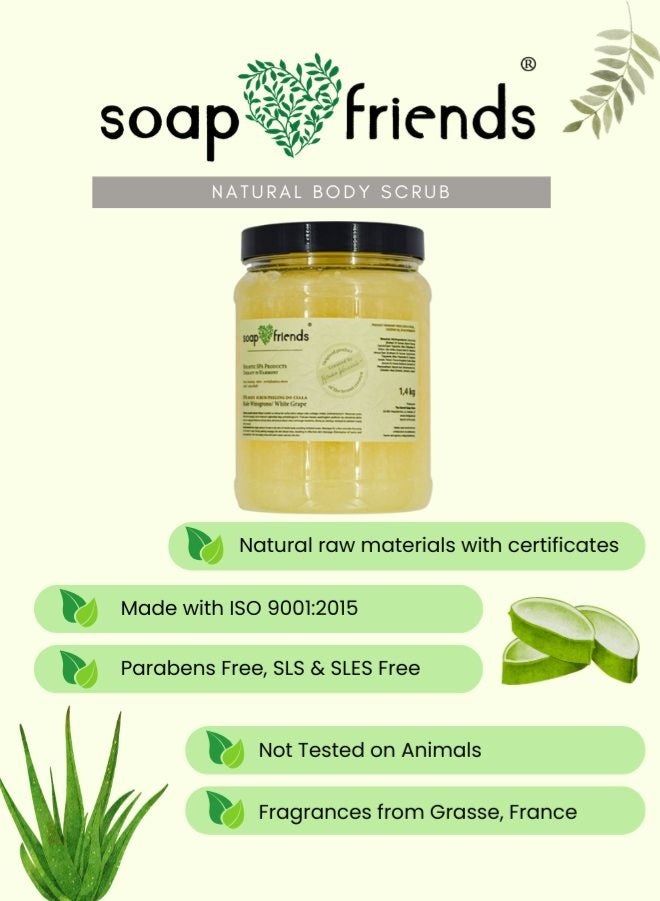 الصابون والأصدقاء مقشر الجسم الطبيعي برائحة العنب الأبيض من سوب آند فريندز - 1.4 كجم - Image 2