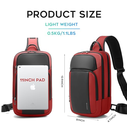 BANGE Sling Bag, Large Men's Cross Body bags, Men's Shoulder Bags for Work, Walking, Travel, Hiking… - Image 4