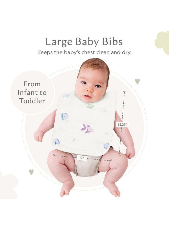 Bamboo Little Baby Bibs (Pack of 2) - Bibs with Adjustable Snaps- Absorbent Terry Backing - Baby Bibs for Drooling and Teething - Baby Feeding Essentials (9” x 13.25”) - Image 2