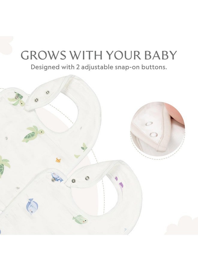 Bamboo Little Baby Bibs (Pack of 2) - Bibs with Adjustable Snaps- Absorbent Terry Backing - Baby Bibs for Drooling and Teething - Baby Feeding Essentials (9” x 13.25”) - Image 5