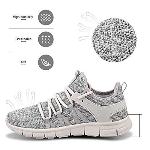 INZCOU Running Shoes Lightweight Tennis Shoes Non Slip Gym Workout Shoes Breathable Mesh Walking Sneakers Starry Brown 7women / 6men - Image 4