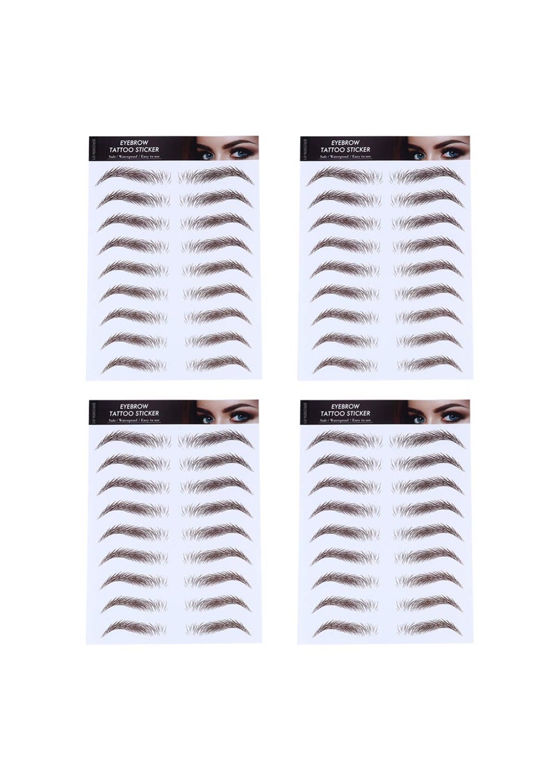 Beaupretty - Beaupretty 4pcs 6D Hair Like Authentic Eyebrows Waterproof Eyebrow Semi Permanent Tattoo Stickers Brow Shaper for Women Men Makeup Pattern 1 - Image 1