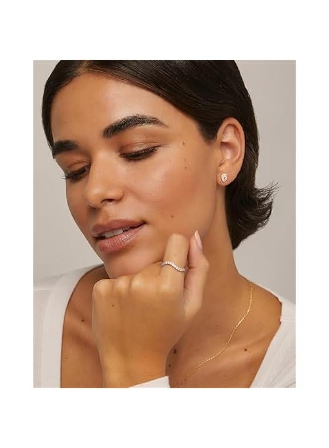 PAVOI 14K Gold Plated Stackable Rings for Women | Open Twist Wavy Colored Enamel and Cubic Zirconia Rings | Blue White Purple Enamel Eternity Bands - Image 4