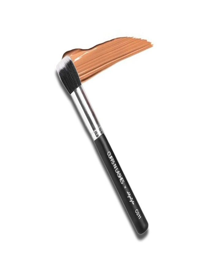 Cuffs N Lashes X Shystyles CS11 Stippling Brush - Professional Makeup Brush | High-Performance Soft Bristles | Vegan Cruelty-Free | Handmade in India for Airbrushed Finish - Image 2