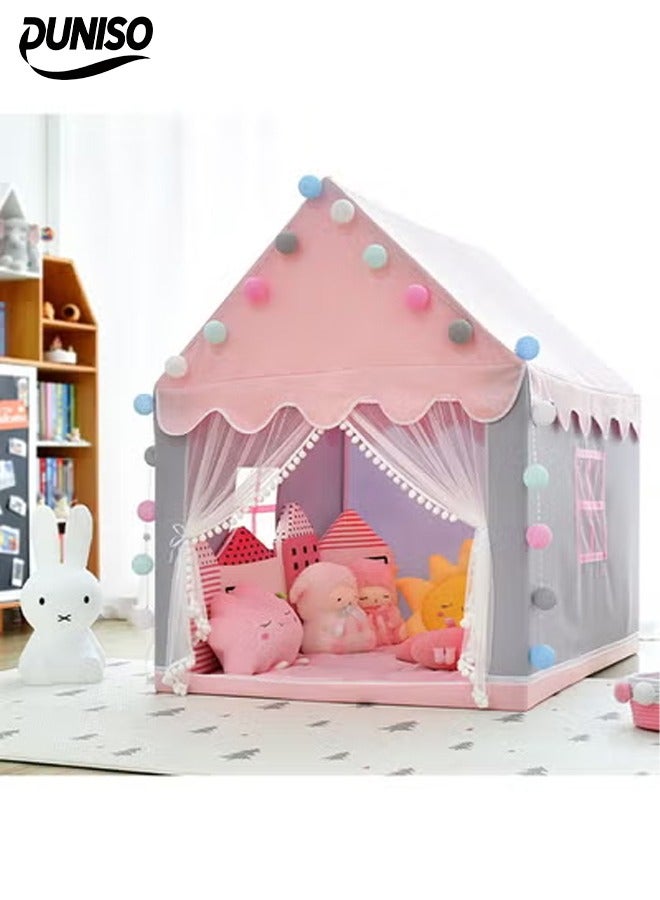 DUNISO Kids Tent, Play Tent Playhouse For Kids Princess Castle Tent Gift Toys For Girl Play House For Toddler Children Indoor & Outdoor (51"x 39"x 47")No light, No sponge pad - Image 1