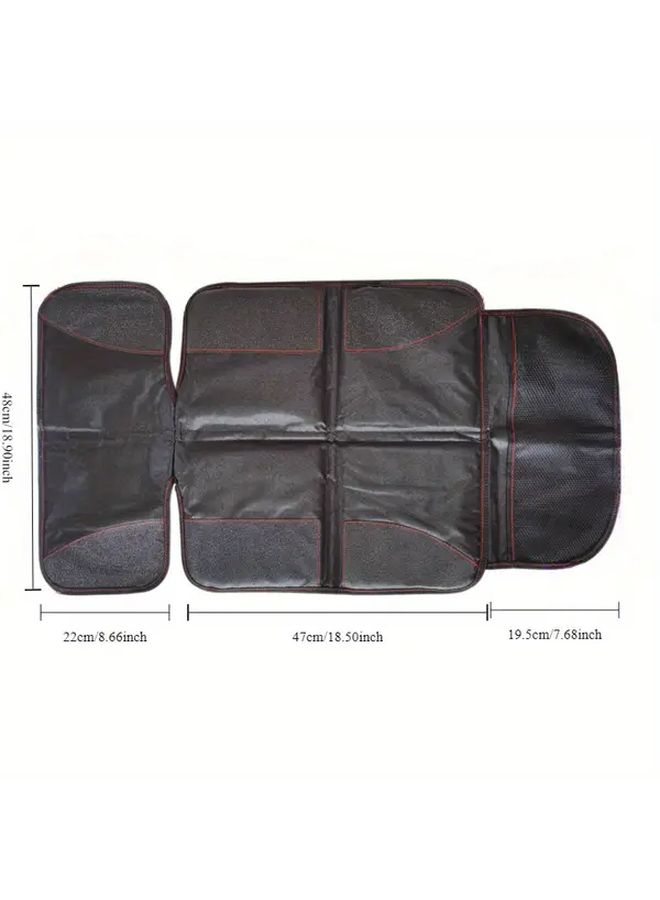 Black Heavy Duty Car Seat Protector With Anti Slip Cover And Storage Pockets - Image 4