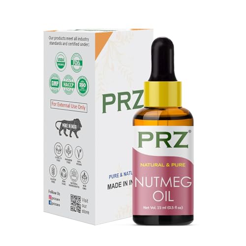 PRZ Nutmeg Essential Oil - Pure Natural & Therapeutic Grade Oil for Aromatherapy, Skin Care & Hair Care, 15 ml - Image 2