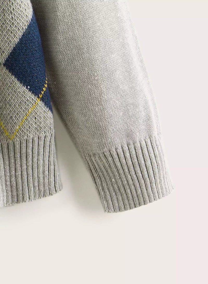 Toddler Boys Argyle Pattern Sweater - Image 3