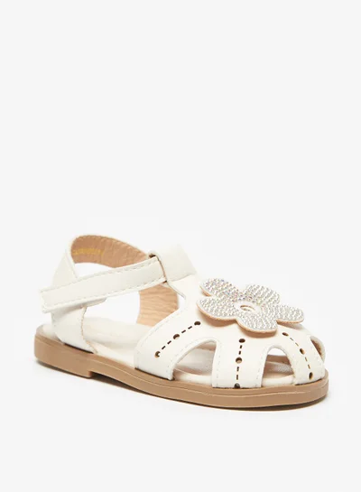 فلورا بيلا Embellished Sandals with Hook and Loop Closure