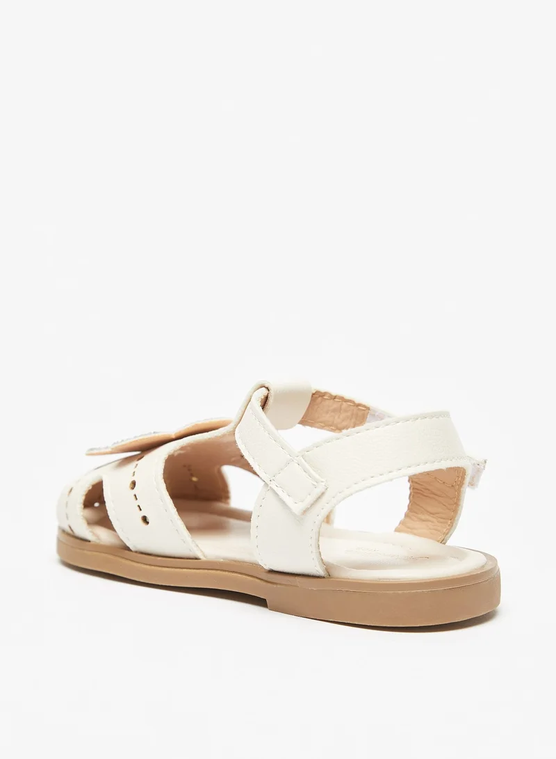 Flora Bella Embellished Sandals with Hook and Loop Closure