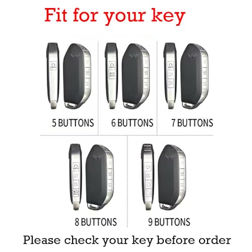 KUNIO 5/6/7/8/9 Button Leather Metal Car Key Fob Cover Case Fit for Kia Telluride EV6 EV9 K4 K5 GT-Line 2025 Sportage Carnival 2026 Key Fob Shell Accessories Red-Long Keychain - Image 2