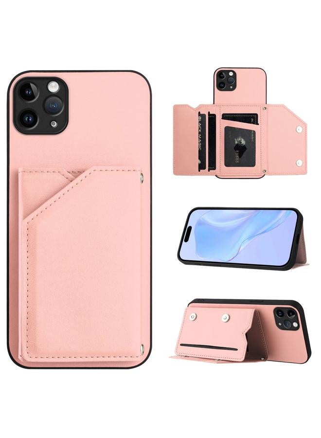 اس-توب جراب لهاتف iPhone 11 Pro Max Skin Feel مع أربع فتحات للبطاقات وحزام معصم - Image 1
