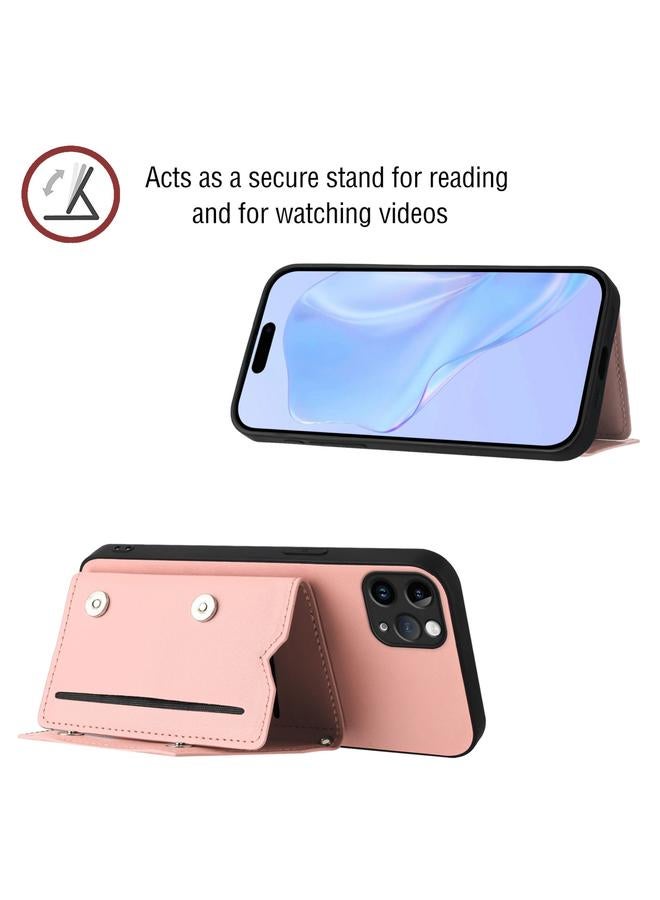 اس-توب جراب لهاتف iPhone 11 Pro Max Skin Feel مع أربع فتحات للبطاقات وحزام معصم - Image 4